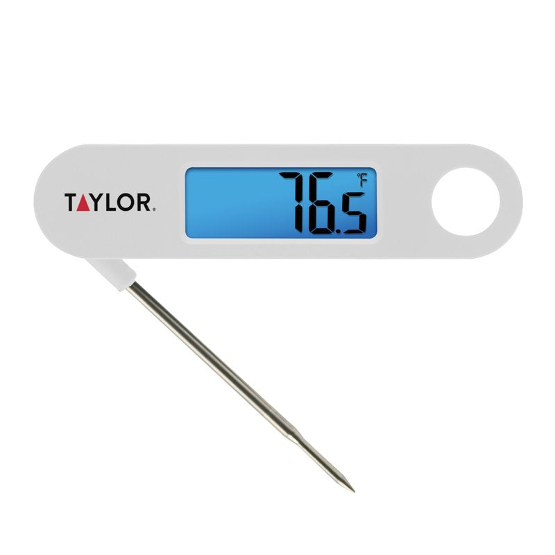 Stainless Steel Digital Folding Probe Meat Thermometer - White