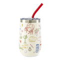 16oz Stainless Steel Wine Tumbler with Straw - Italian Dinner