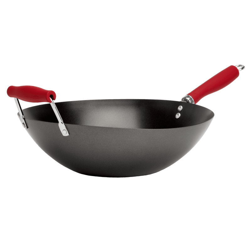 14-Inch Carbon Steel Wok - Non-Stick Stir Fry Pan with Silicone Handle