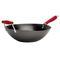 14-Inch Carbon Steel Wok - Non-Stick Stir Fry Pan with Silicone Handle