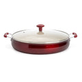 13-Inch Non-Stick Ceramic Sauté Pan with Glass Lid - Red