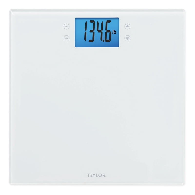Digital Glass Wellness Scale 11.8x11.8 inches - White, 400 lb Capacity, FSA HSA Eligible