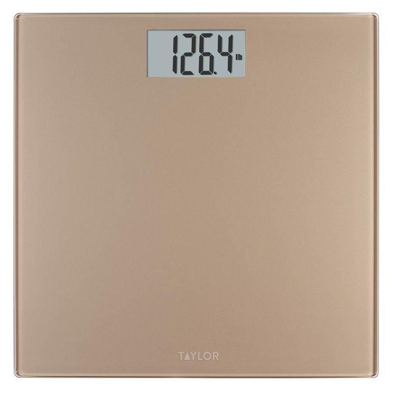 Taylor Digital Glass Bathroom Scale - Champagne Finish, 400 lb Capacity