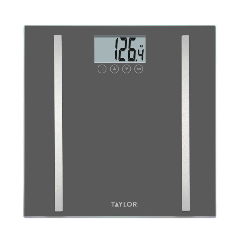 Taylor LCD Body Composition Scale - Gray Glass, 400lb Capacity