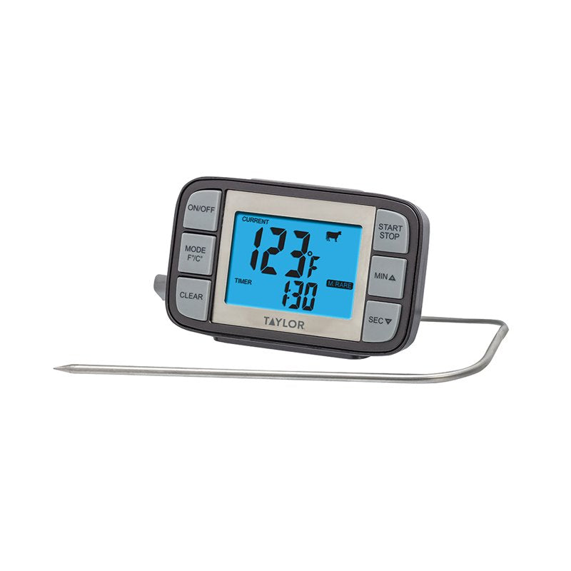 Wired Probe Thermometer with Blue Backlight & USDA Presets