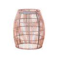20.25" Bamboo Drum Side Table with Iron Top - Weather-Resistant