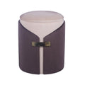 Two-Toned Vanity Stool Ottoman with Storage Compartment