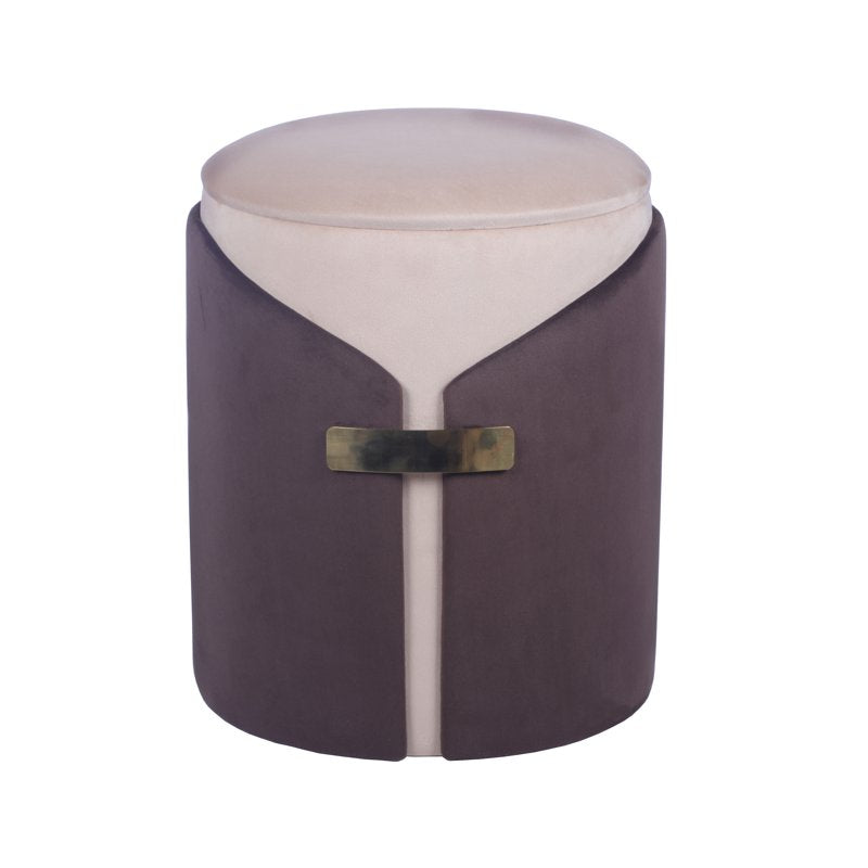 Two-Toned Vanity Stool Ottoman with Storage Compartment