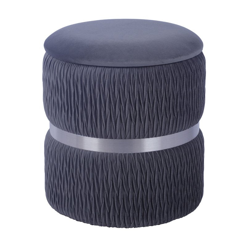 Modern Velvet Round Ottoman with Storage - Multiple Colors
