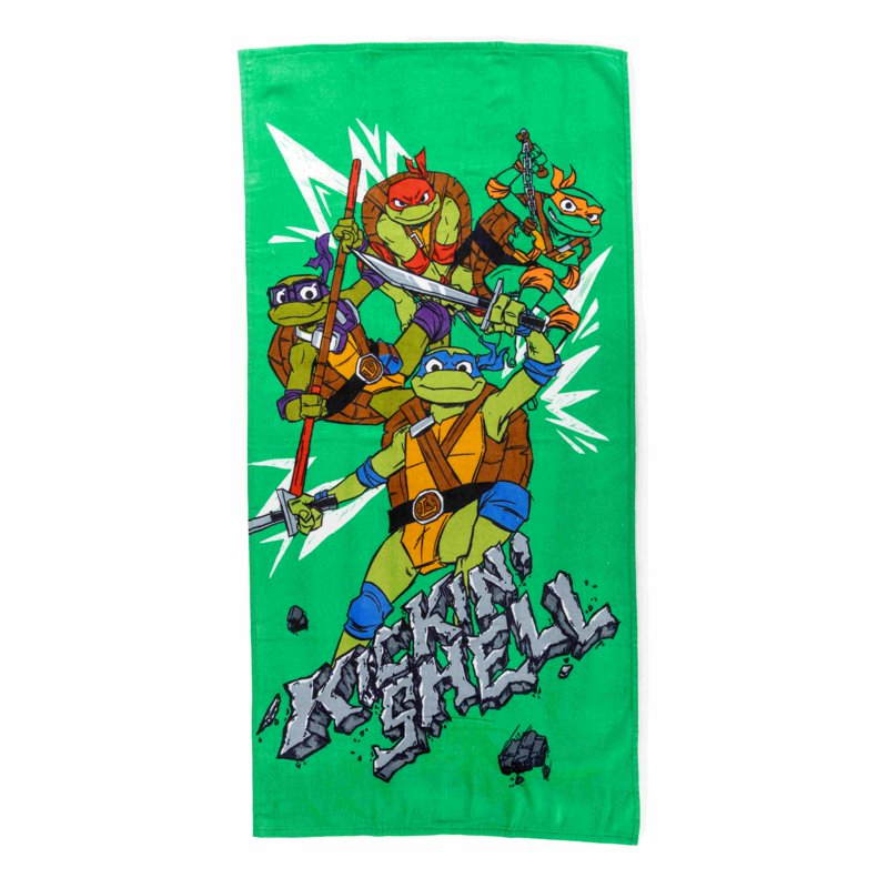 Teenage Mutant Ninja Turtles Kids Beach Towel - 28x58 Inches, Green Cotton