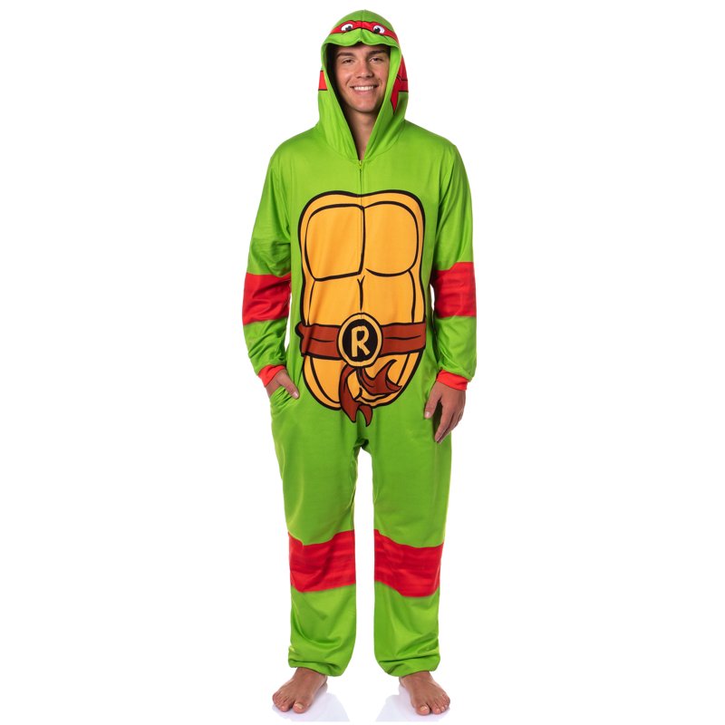 Teenage Mutant Ninja Turtles Mens Hooded Pajama Union Suit - Red S/M
