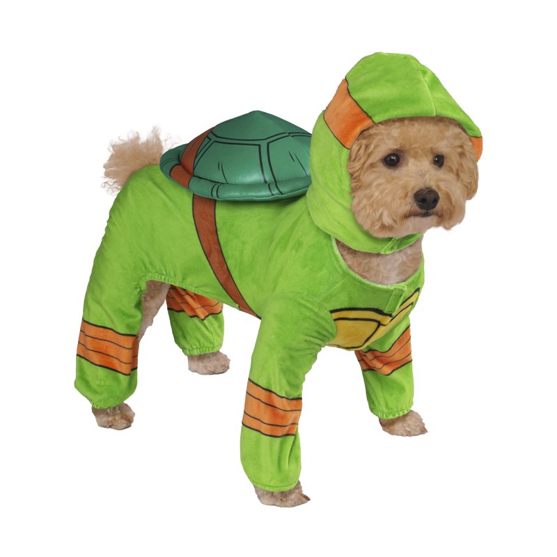 Teenage Mutant Ninja Turtles Pet Costume 6-10 lbs - Green Reptilian Outfit with Headpiece