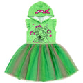 Teenage Mutant Ninja Turtles Raphael Toddler to Big Kid Hooded Dress - Green/Pink, Size 6