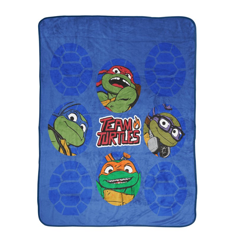Kids Teenage Mutant Ninja Turtles Throw Blanket 46x60 Microfiber Blue