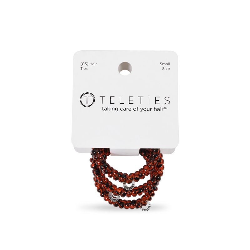Spiral Hair Ties - Tortoise, Small, 3 Pack for Fine Hair