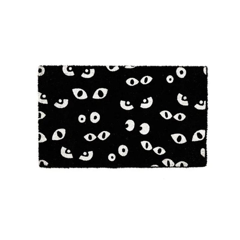 Halloween Doormat 19.7x31.4IN Witch Eye Entryway Rug - Black & Orange, Non-Slip, Indoor/Outdoor - Variation A