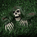 Outdoor Halloween Skeleton Ground Stakes with Skull and Bones Set