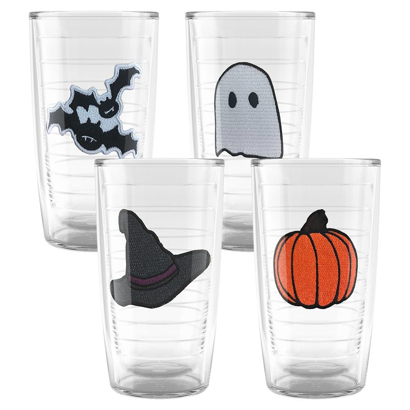 Halloween Insulated Travel Tumblers Set - Keeps Drinks Hot & Cold, 16oz, 4-Pack