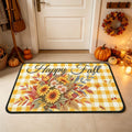 Thanksgiving Doormat with Fall Flowers Non-Slip Indoor Outdoor Decoration - U