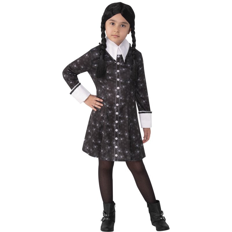 Kids Wednesday Addams Classic Costume M - Girls Halloween Dress Up