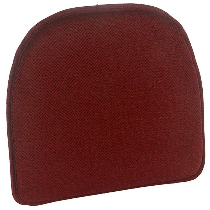 Non-Slip Tufted Seating Cushions Set of 2 - Red, 15" x 16"