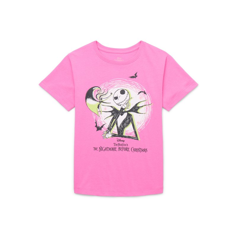 Nightmare Before Christmas Girls Halloween Graphic T-Shirt - Size 4-16, M (7-8) Variation