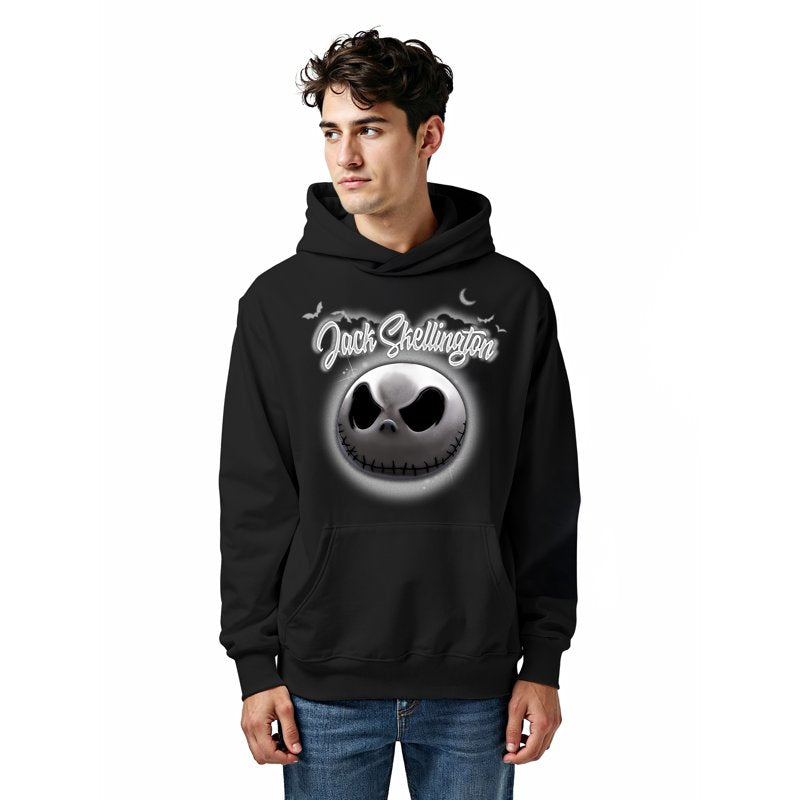 Men's Nightmare Before Christmas Hoodie - Jack Skellington Graphic XL Black