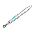 12-Inch Silicone & Stainless Steel Locking Tongs - Deep Teal