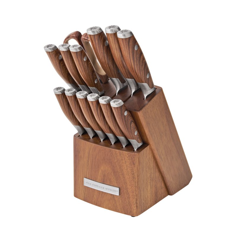 14-Piece Knife Block Set - Acacia Wood Kitchen Knives