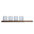3-Ounce Shot Glass Set with Wooden Flight Board - Set of 4