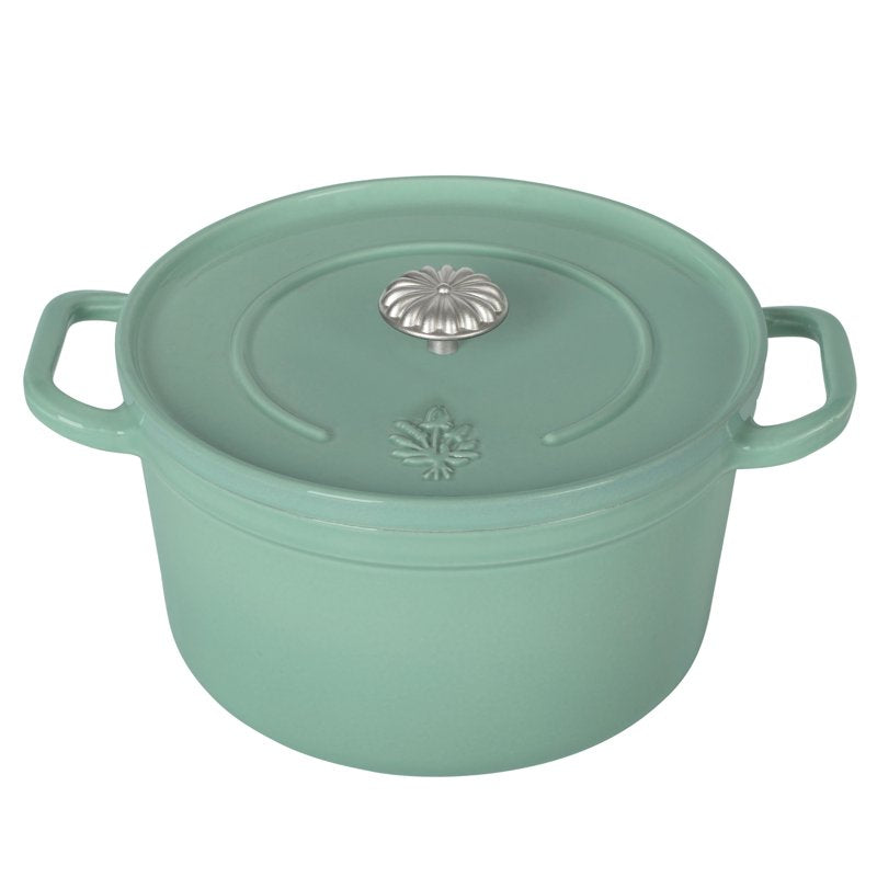 5-Quart Enameled Cast Iron Dutch Oven Pot with Lid - Green