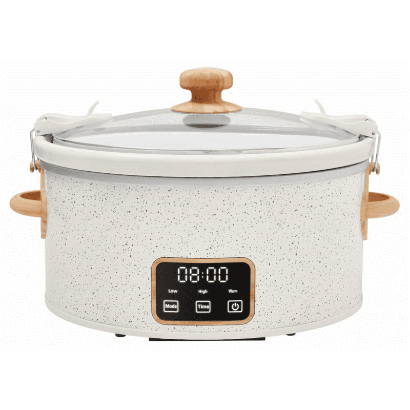 6-Quart Portable Slow Cooker - Teal Speckle with Locking Lid