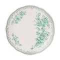 Stoneware Salad Plate with Floral Design - Green