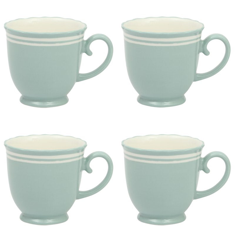 Ainsley Ceramic Mug Set - Sage Blue, 4-Pack