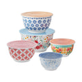 Brilliant Blooms Melamine 10-Piece Mixing Bowl Set with Lids