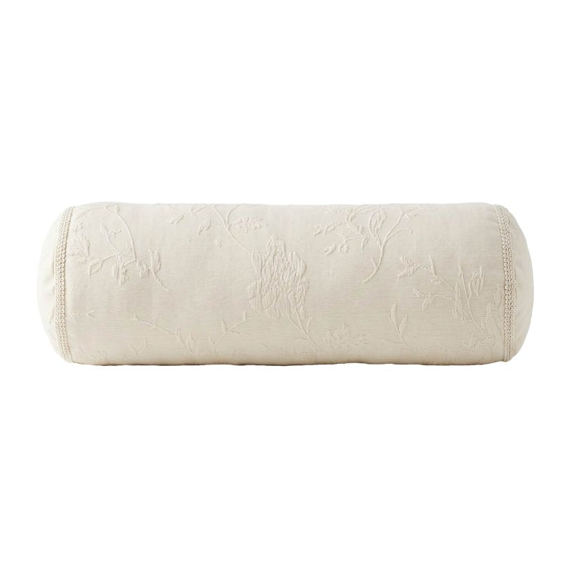 Cream Matelassé Floral Crochet Trim Bolster Pillow - The Pioneer Woman