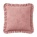 Pink Matelasse Floral Crochet Ruffle Decorative Pillow 20x20 - Heirloom Style