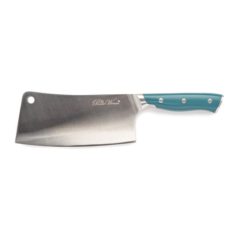 7-Inch Stainless Steel Cleaver Knife - Teal