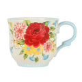 14.5-Ounce Sweet Rose Ceramic Mug - Light Blue