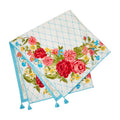 Sweet Rose Table Throw - 50" x 50", Multi-Color Cotton