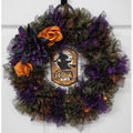 Halloween Wreath - Handcrafted Decor with Lights - The Witch is In - 17 Inch