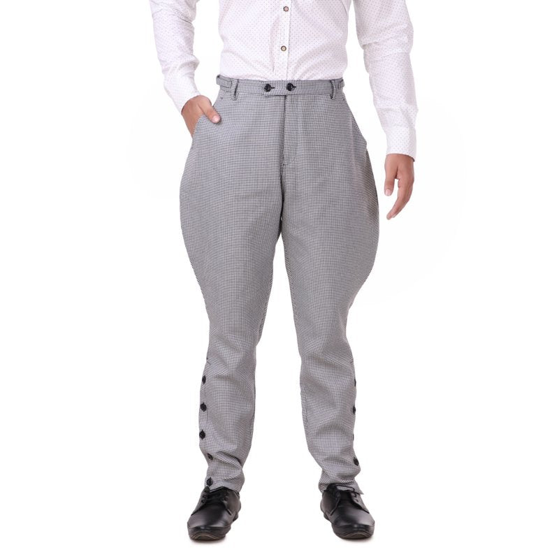 Men's Steampunk Victorian Jodhpur Costume Pants - White, S
