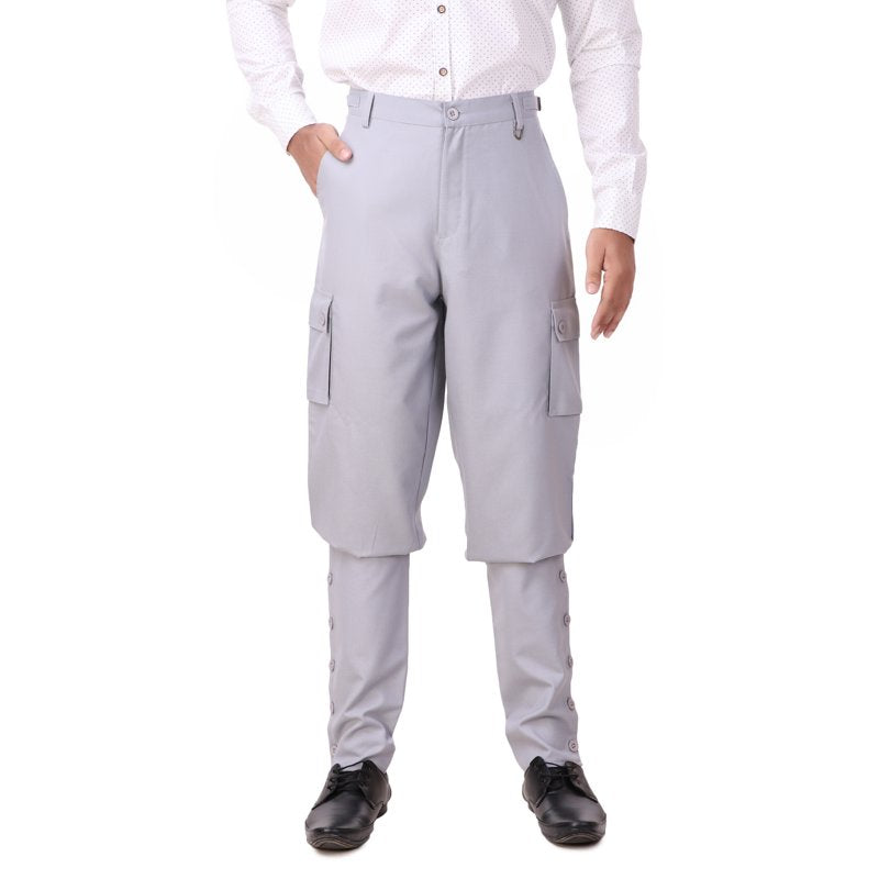 Men's Victorian Steampunk Airship Pants - Silver, M Costume Trousers