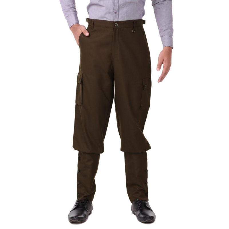 Men's Victorian Steampunk Airship Costume Pants - Espresso, Large