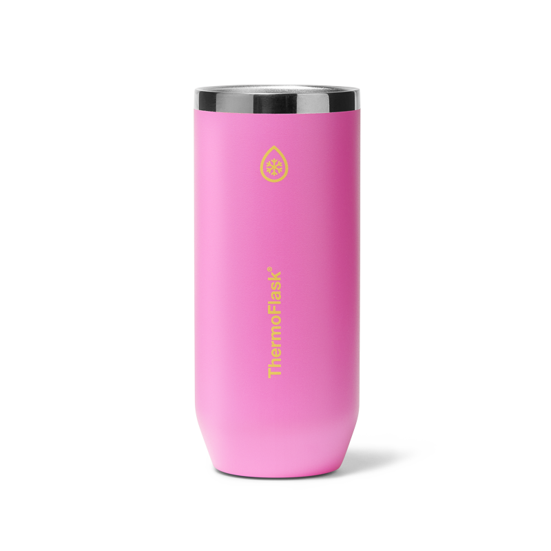 12 oz Slim Insulated Can Cooler and Cup - Shocking Pink