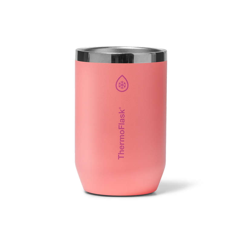 12 oz Insulated Can Cooler & Cup - Durable Stainless Steel, Sunkissed Coral