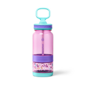 14 oz Snack and Sip Bottle with Snack Cup - Pink Unicorns
