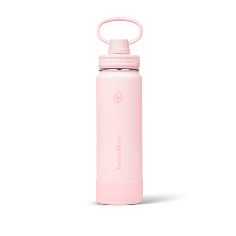 Insulated Stainless Steel Water Bottle with Leakproof Lid - 24 oz Blush