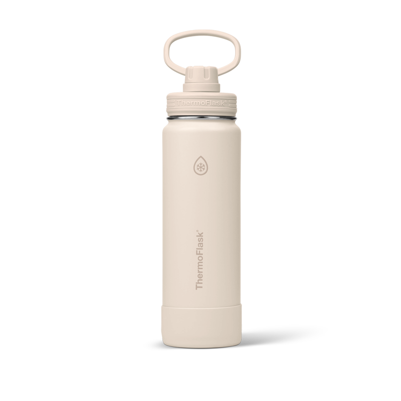 Insulated Stainless Steel Water Bottle with Leakproof Lid - 24 oz, Sand