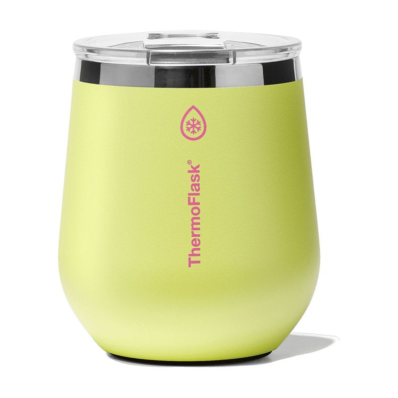 12 oz Insulated Wine Tumbler - Double-Wall with Lid - Unmellow Yellow